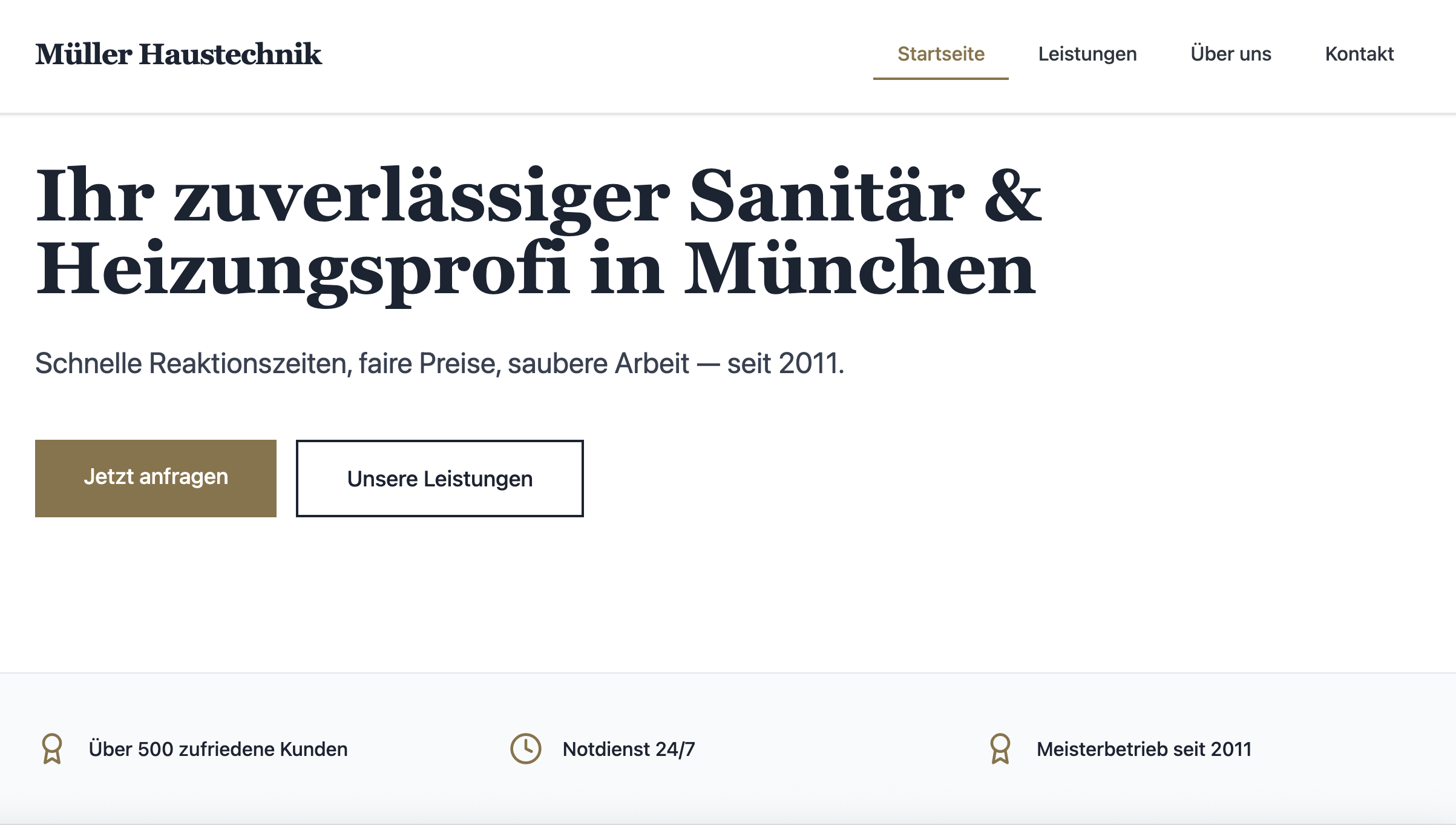 Klassisches Webdesign für etablierte Unternehmen in München – Demo
